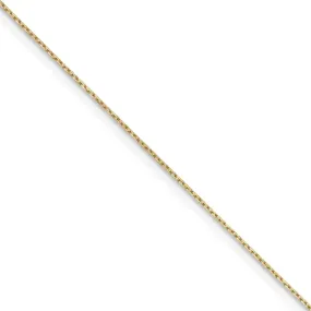 0.8mm 14k Yellow Gold Solid D/C Cable Chain Necklace