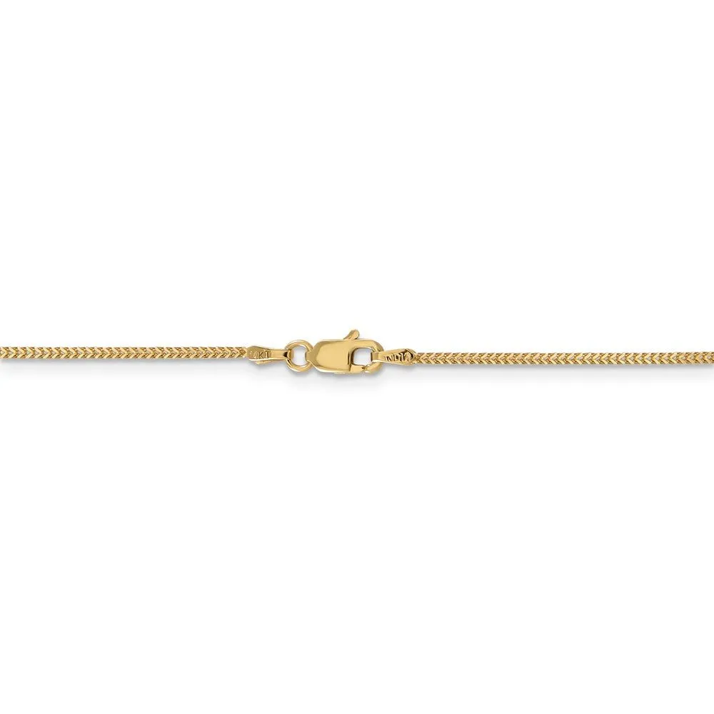 0.9mm, 14k Yellow Gold, Solid Franco Chain Bracelet