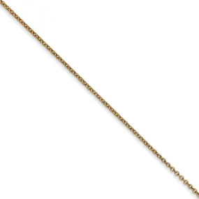 0.9mm 14k Yellow Gold Solid Round Cable Chain Necklace