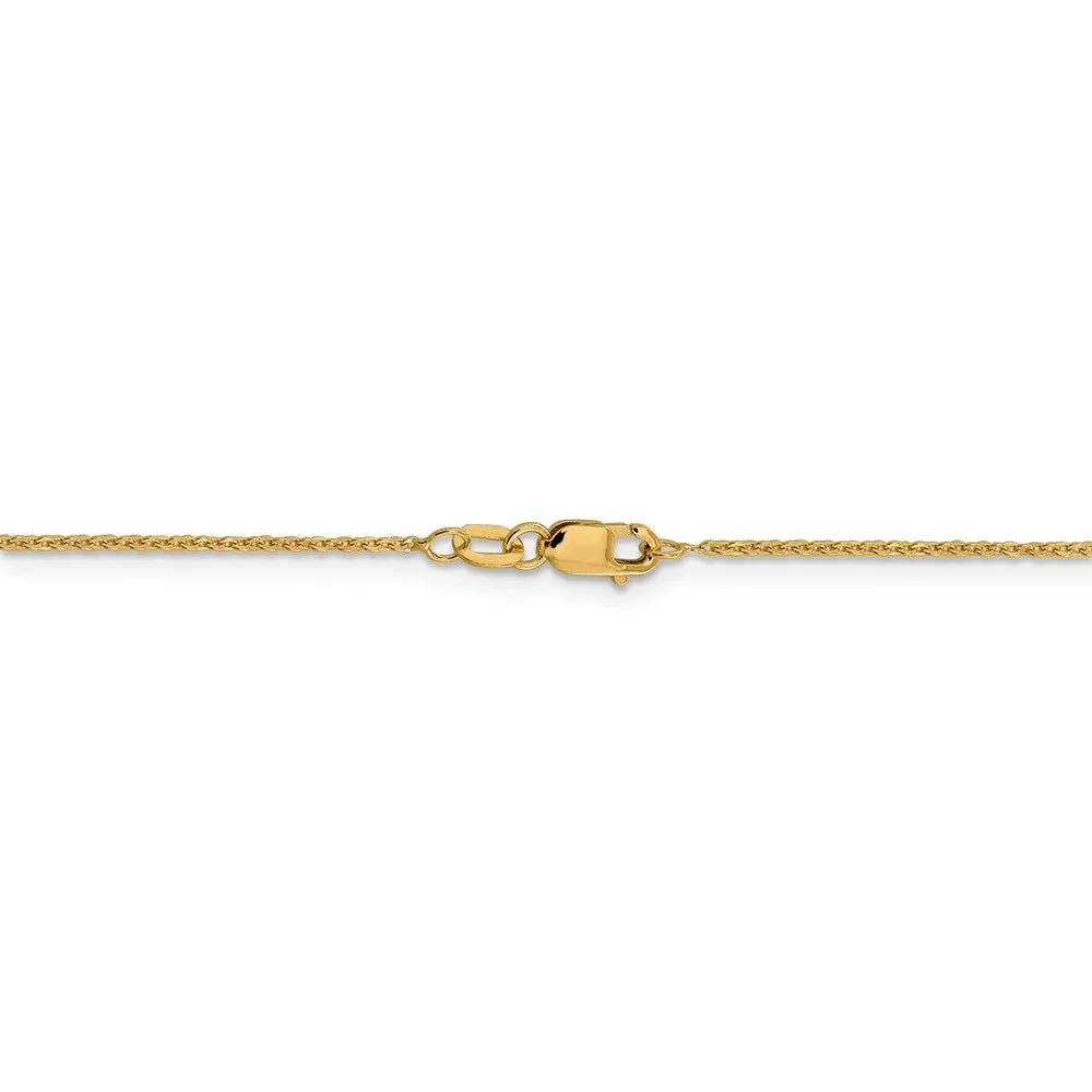 1.1mm 14k Yellow Gold Solid Flat Cable Chain Necklace