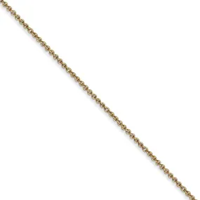 1.1mm 14k Yellow Gold Solid Round Cable Chain Necklace