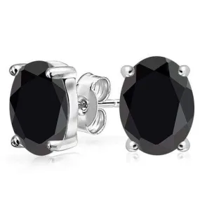 1.21 CT GENUINE BLACK SAPPHIRE 10KT SOLID GOLD EARRINGS STUD