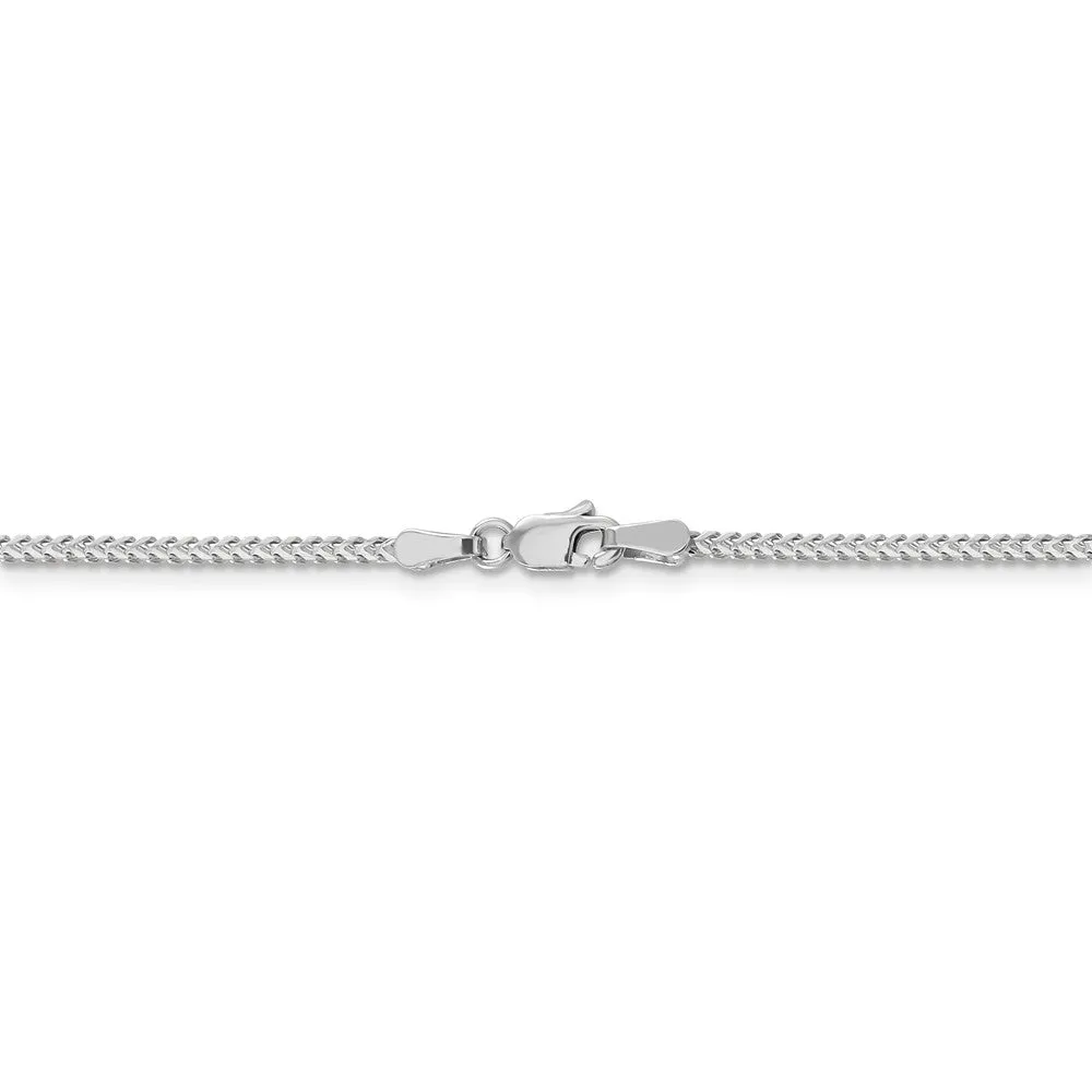 1.25mm 14k White Gold Solid Franco Chain Necklace