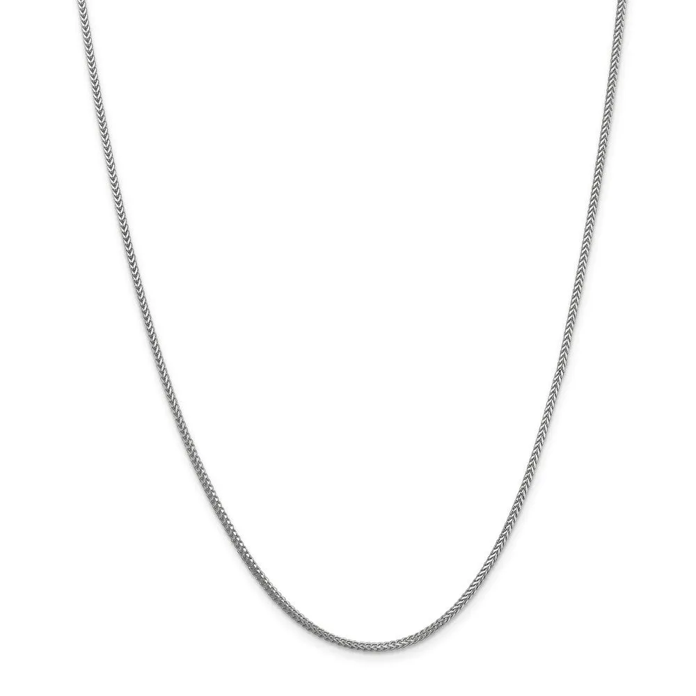 1.25mm 14k White Gold Solid Franco Chain Necklace