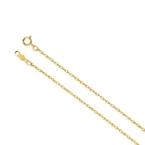 1.25mm, 14k Yellow Gold Solid Loose Rope Chain Necklace