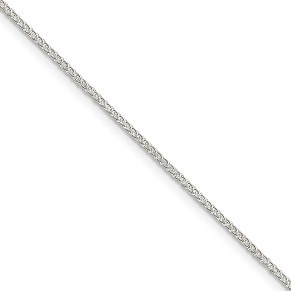 1.25mm, Sterling Silver Round Solid Spiga Chain Necklace