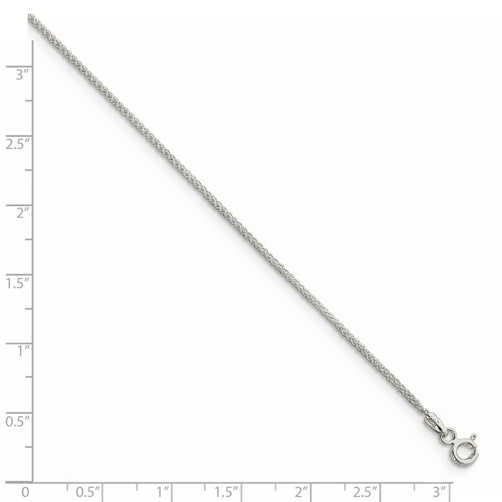 1.25mm, Sterling Silver Round Solid Spiga Chain Necklace