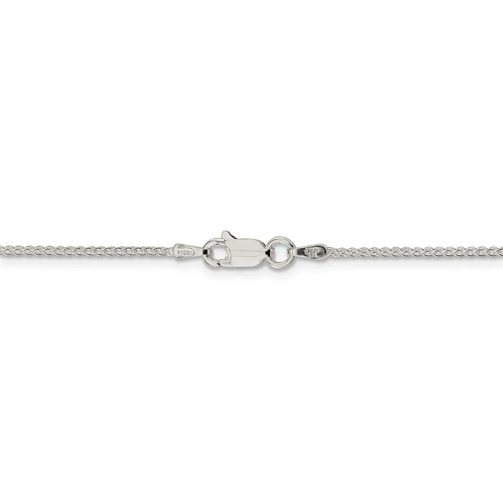 1.25mm, Sterling Silver Round Solid Spiga Chain Necklace