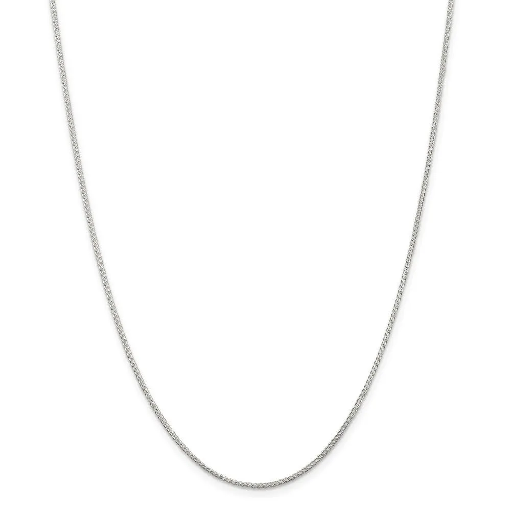 1.25mm, Sterling Silver Round Solid Spiga Chain Necklace