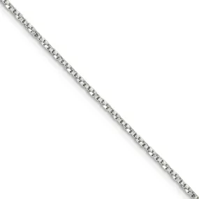 1.35mm Sterling Silver, Solid Twisted Box Chain Necklace