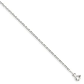 1.3mm Sterling Silver Classic Solid Rope Chain Anklet