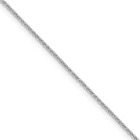 1.4mm 14k White Gold Solid Flat Cable Chain Necklace