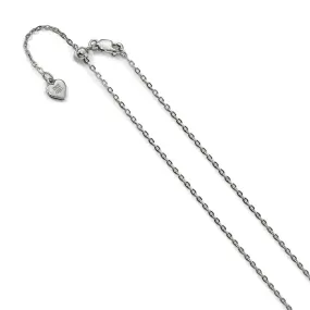 1.5mm Sterling Silver Adjustable Solid Cable Chain Necklace