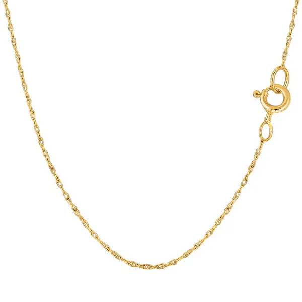 18 INCHES 0.5MM 14KT SOLID GOLD ROPE NECKLACE