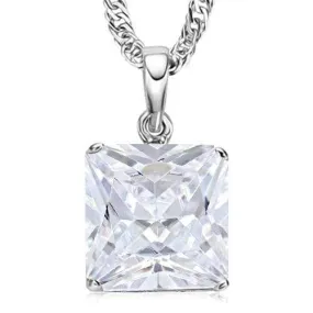 2.00 CT CREATED WHITE SAPPHIRE 10KT SOLID GOLD PENDANT