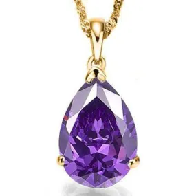 2/3 CT AMETHYST 10KT SOLID GOLD PENDANT