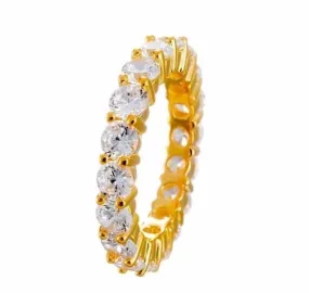 3 Carat Classic Round Cut Cubic Zirconia Eternity Band in Sterling Silver