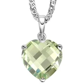 3/4 CT GREEN AMETHYST 10KT SOLID GOLD PENDANT