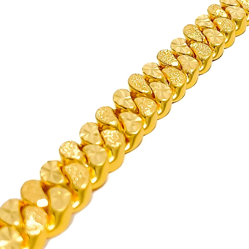 Accented Shimmering 22K Gold Men's Bracelet