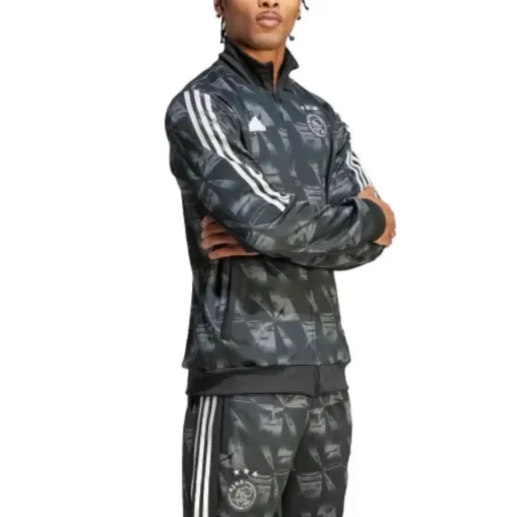 Ajax Amsterdam silver training presentation Soccer tracksuit 2023/24 - Adidas