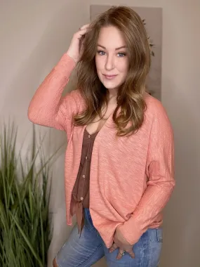 Apricot Dolman Sleeve Cardigan