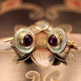 Athena 14k Gold and Garnet Earrings