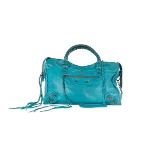 Balenciaga Teal City Bag - '10s