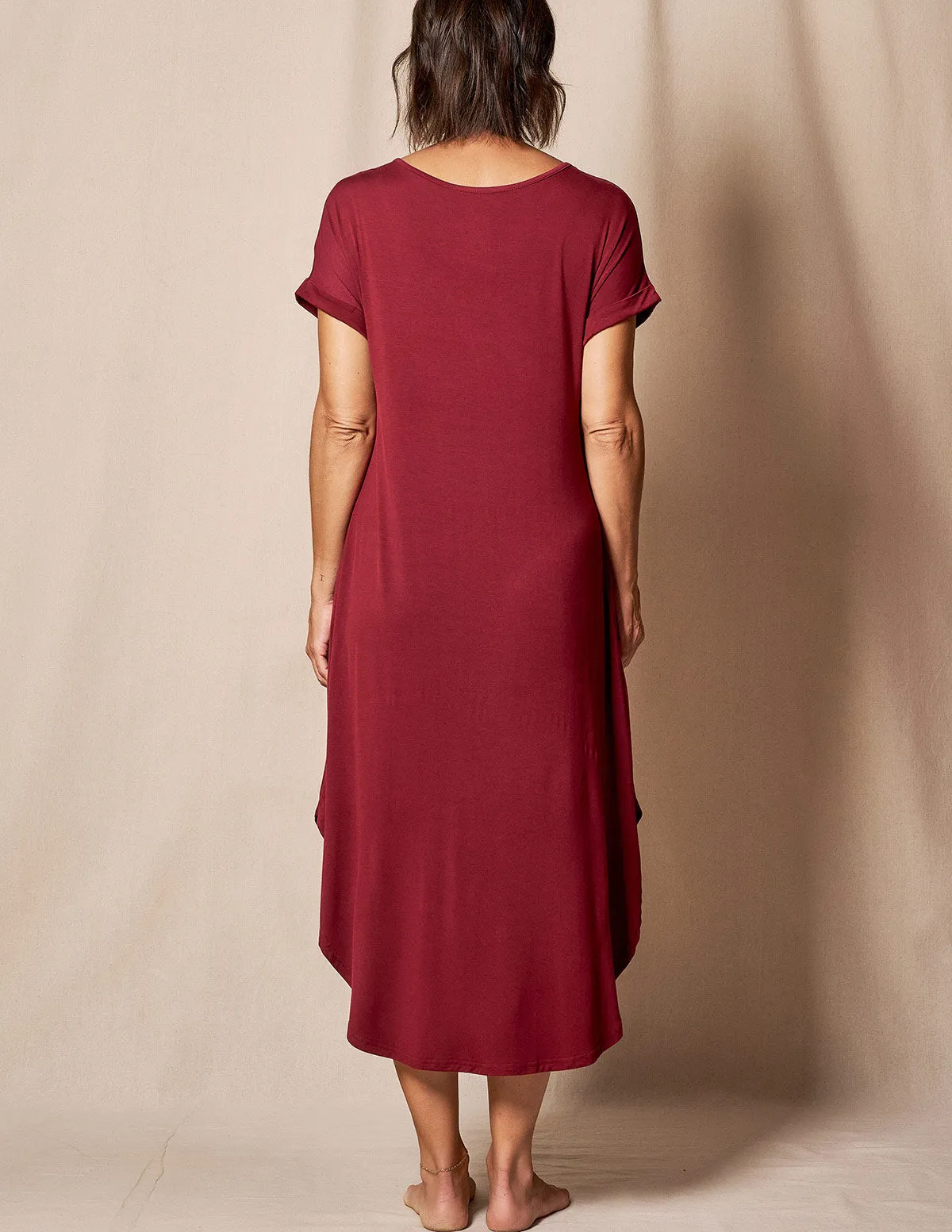 Bamboo Sleep Dress - Burgundy