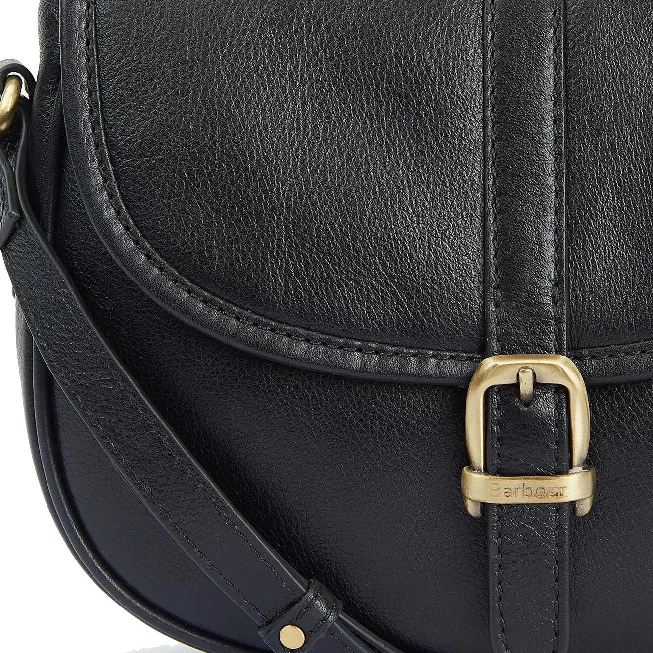 Barbour Laire Leather Saddle Bag Black