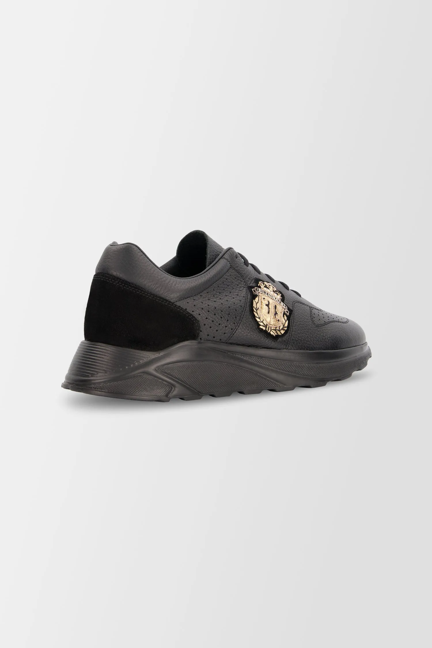 Billionaire Gold Crest Black Sneakers