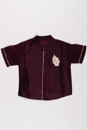 Boys Purple Dreams Silk Shirt: Modern Meets Tradition