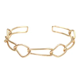 Brass Open Metal Link Cuff Bracelet