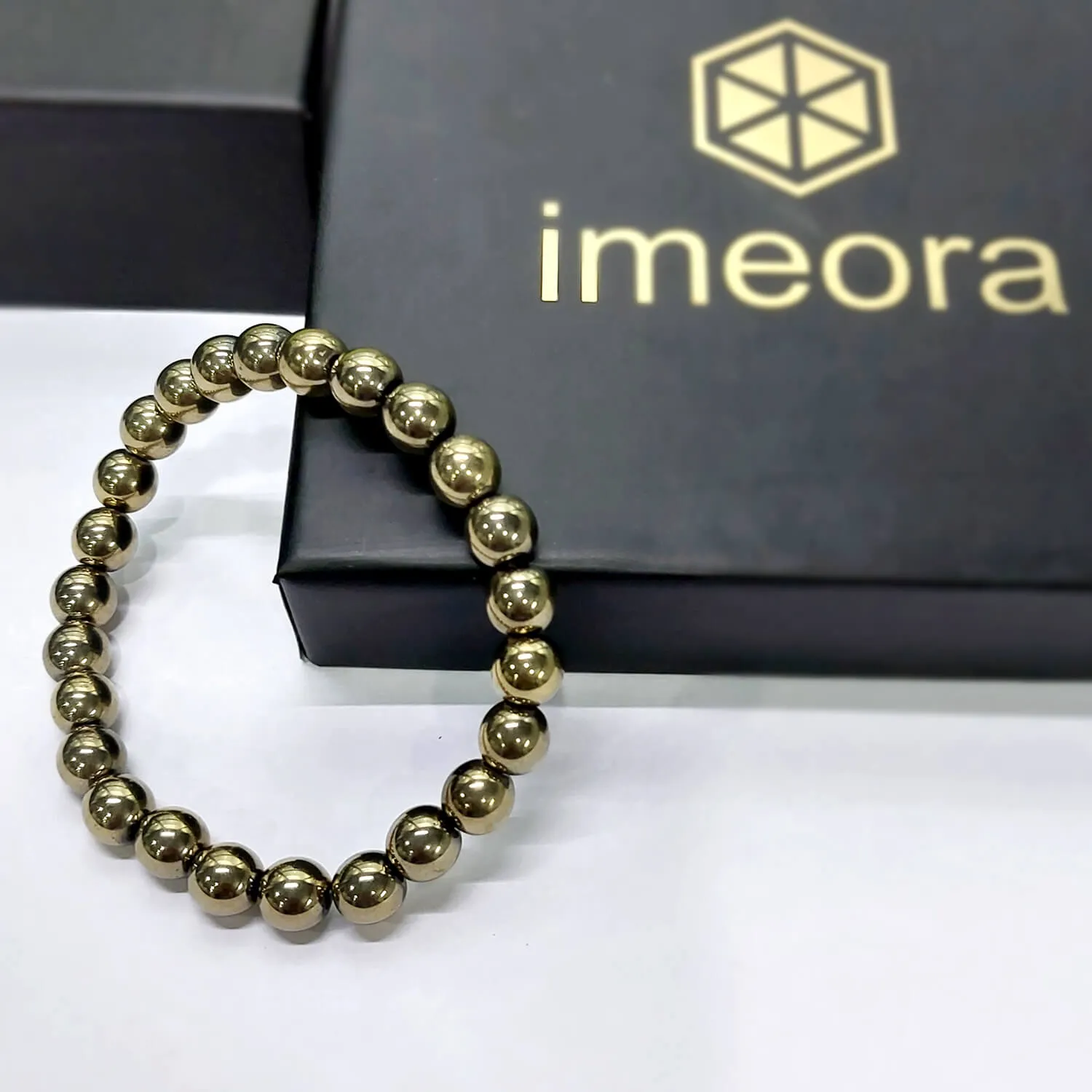 Certified Golden Pyrite 8mm Natural stone Bracelet