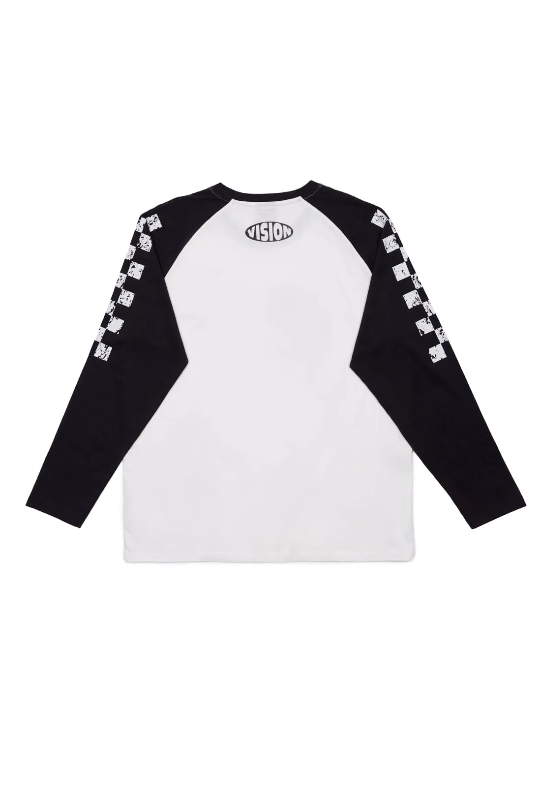 Checker Print Sleeve Logo T-Shirt - Ivory/Black