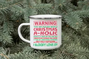 Christmas-A-Holic Enamel Mug