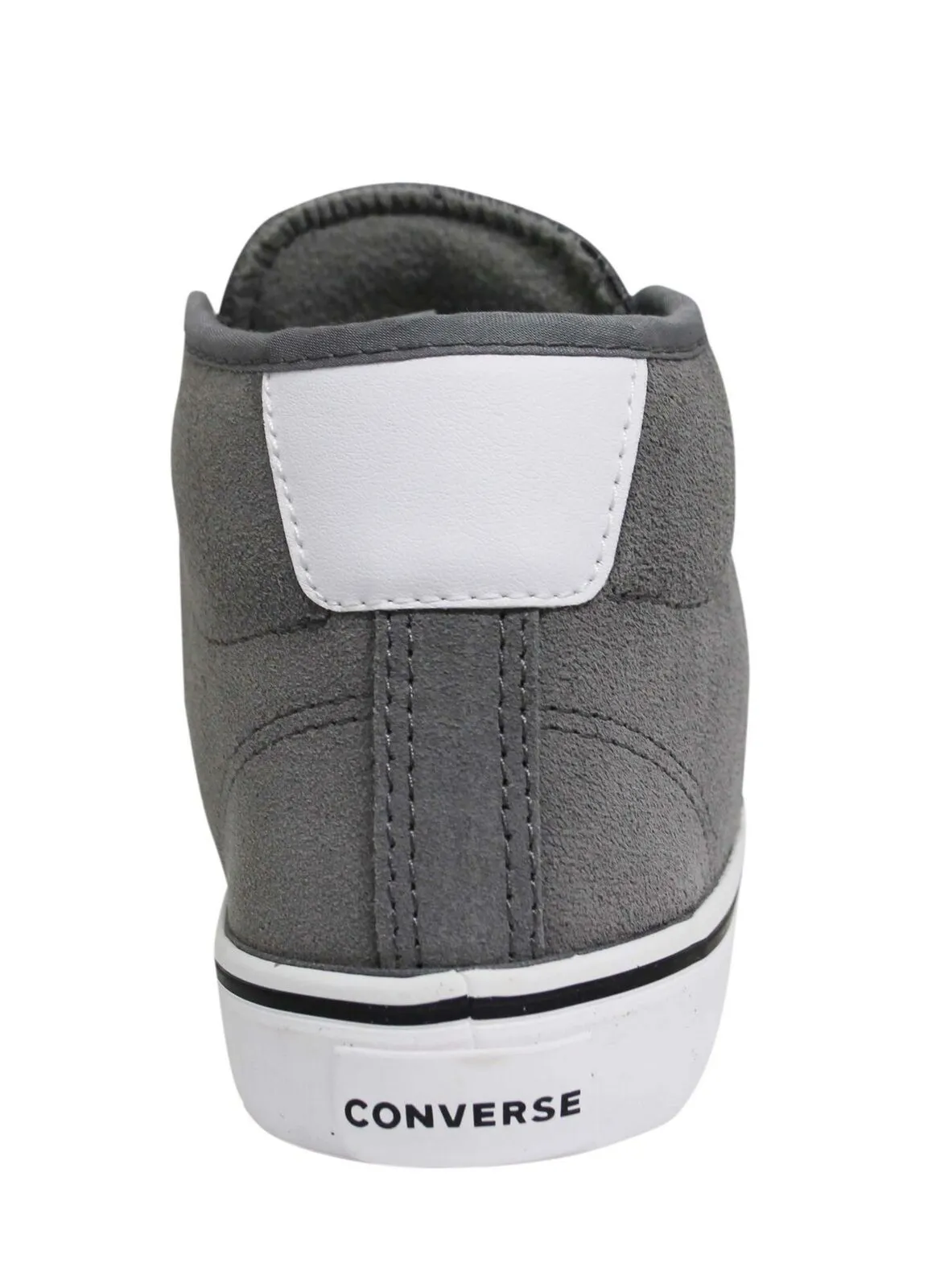 Converse Star Replay Mid Grey White Leather Lace Up Junior Trainers 665324C