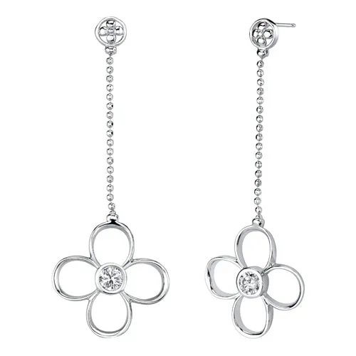 Cubic Zirconia Pendant Earrings Set Sterling Silver