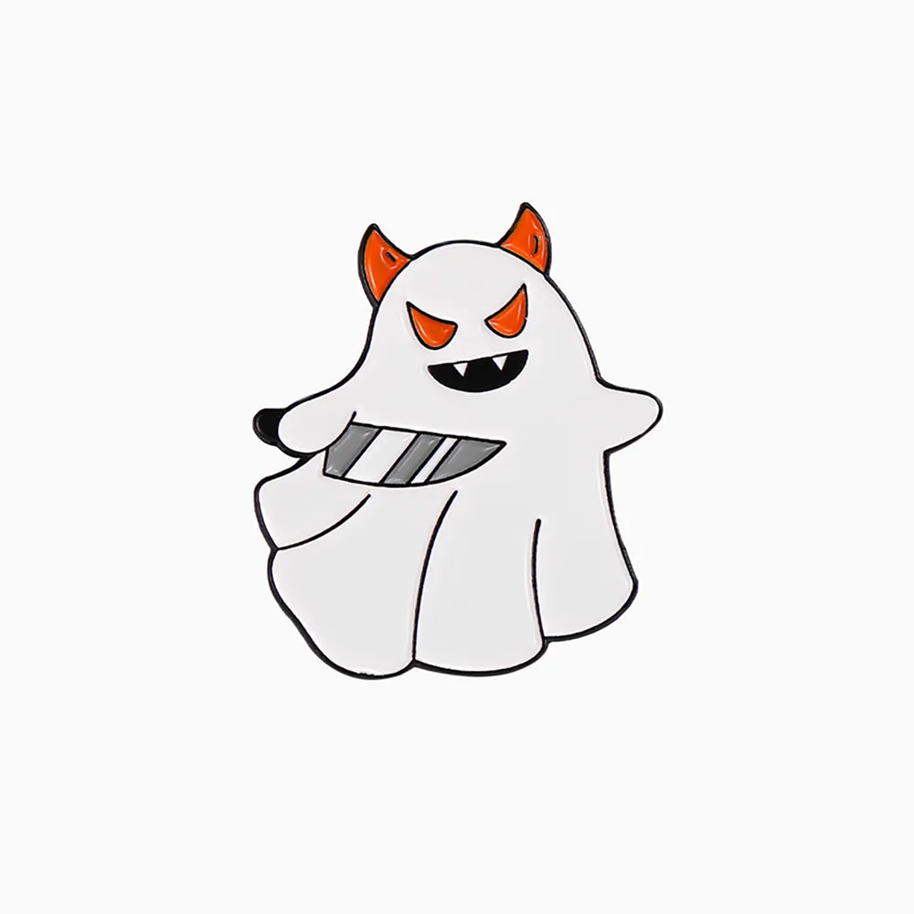 Cute Ghost With Knife Pin