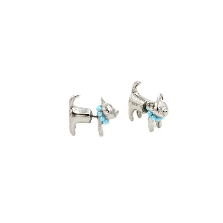 Cute Kittie Earrings Funny Ear Studs