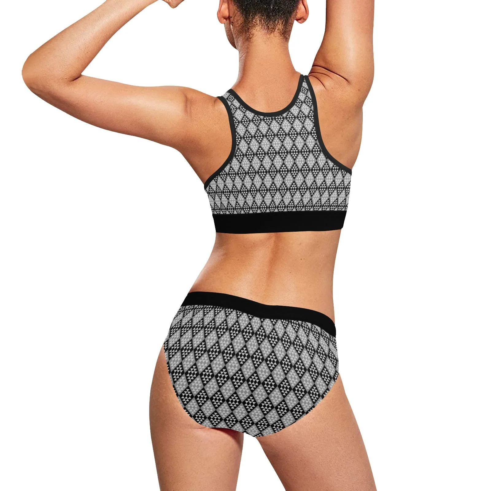 diamond medium print Women's Sports Bra Yoga Set