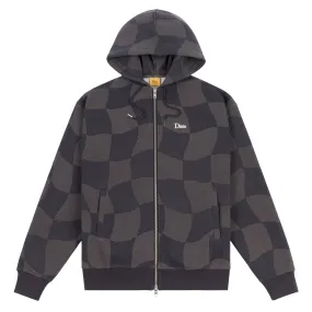 Dime Classic Checkmate Zip Hoodie - Charcoal