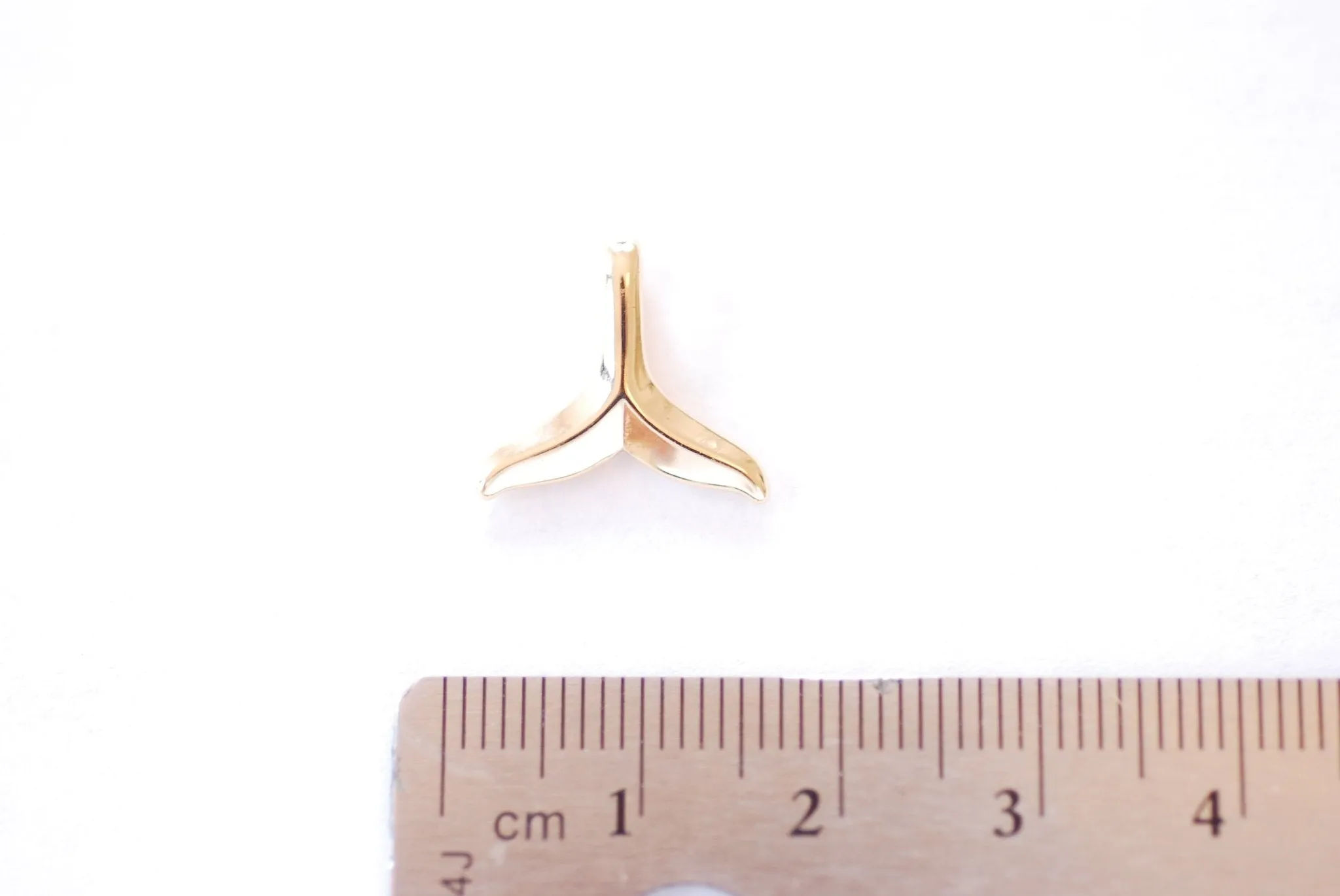 Dolphin Whale Wholesale Tail Charm | 16K Gold Plated Brass | Fish Fin Tail Pendant Sea Animal Pendant B315