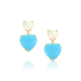 Double Heart Gemfetti Earrings