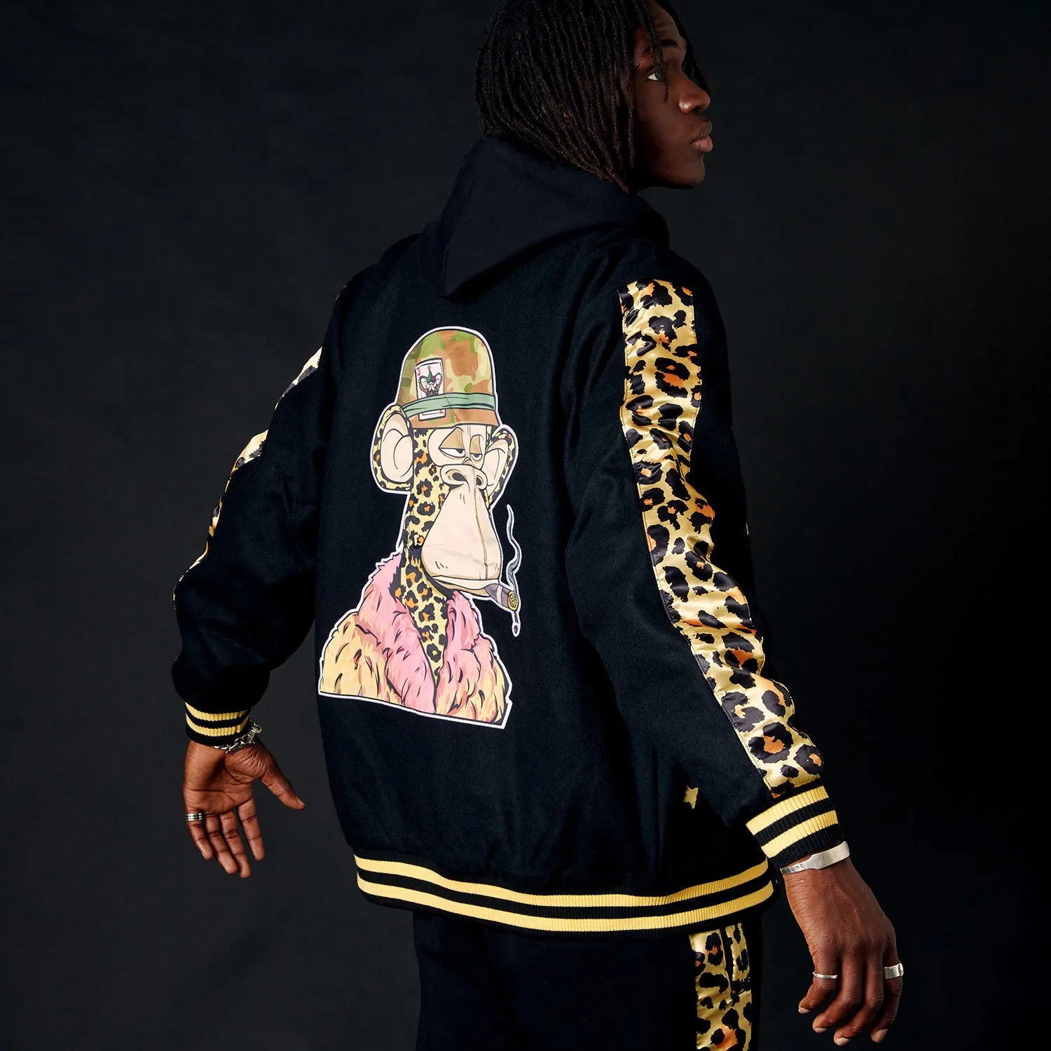 Dr. Bombay Leopard Varsity Jacket