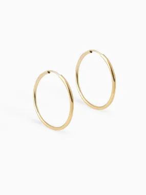 Earring Facet 40 mm 14kt Solid Gold