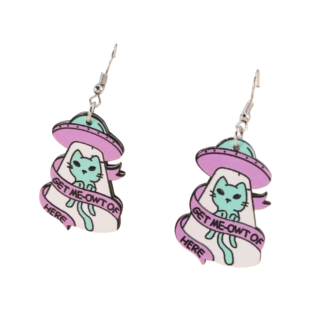 Earrings - UFO Get me-owt of here drops