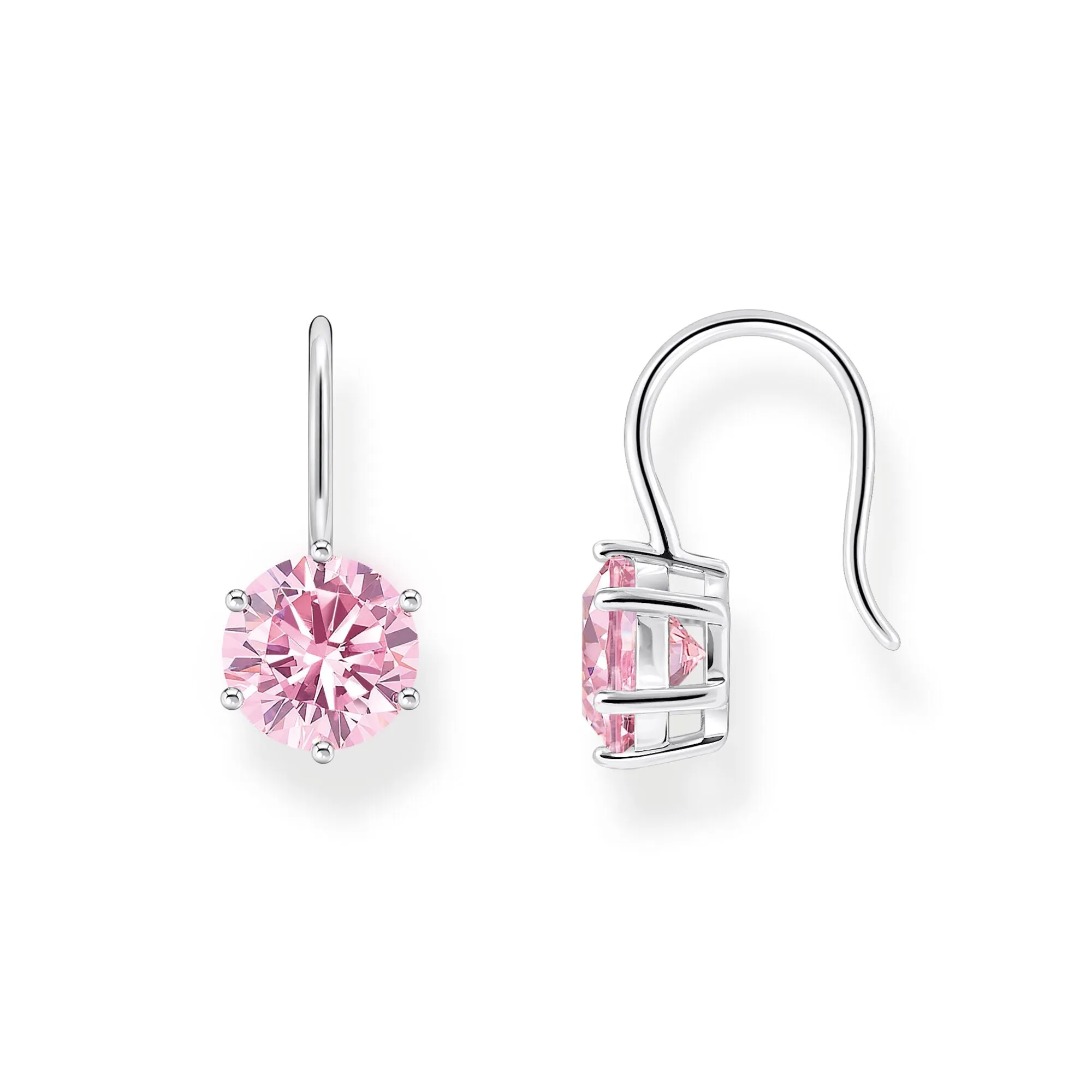 Earrings with pink zirconia