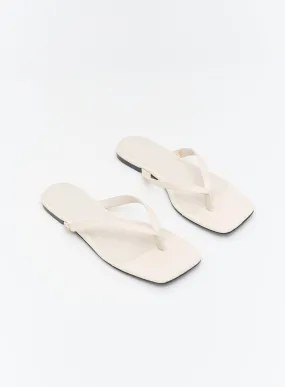 Ecru PU Slip On Sandal- Mila