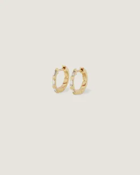 Ellie Baguette Huggie Earrings Diamond