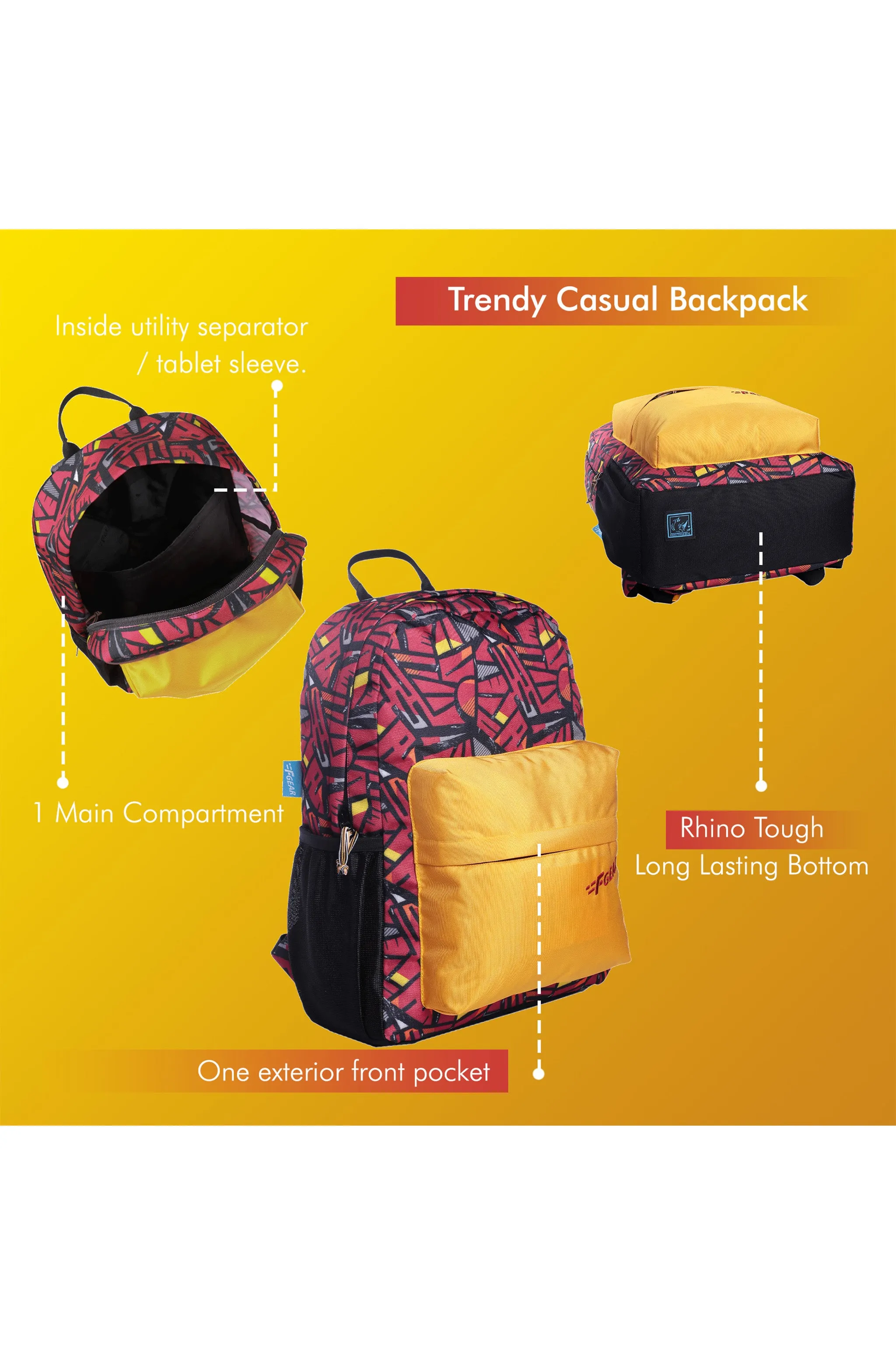 Emprise 23L Wordly Red Yellow Backpack